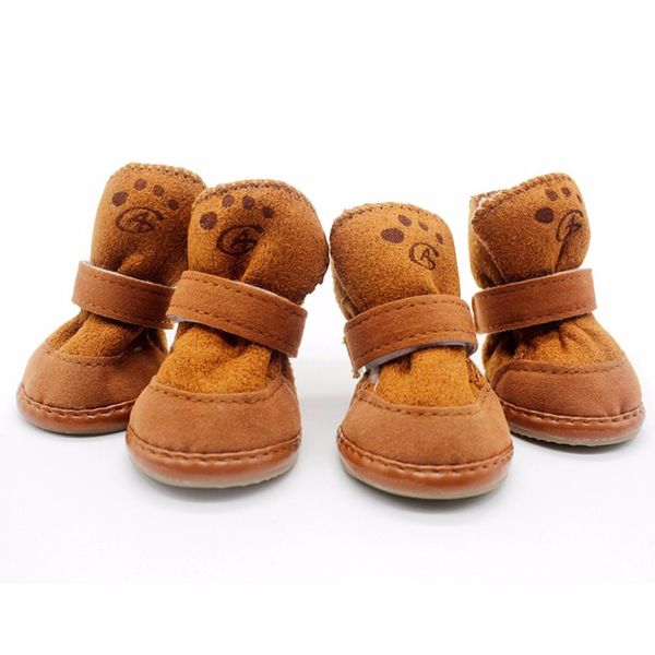 

4pcs dogs snow boots soft cozy cashmere walking running paws dog shoes anti-skid comfortable puppy pets supplies drop shipping