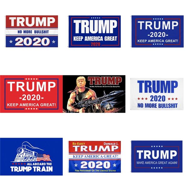 

90*150cm donal trump 2020 election banner keep america great garden flags for president usa double layer customizable #140