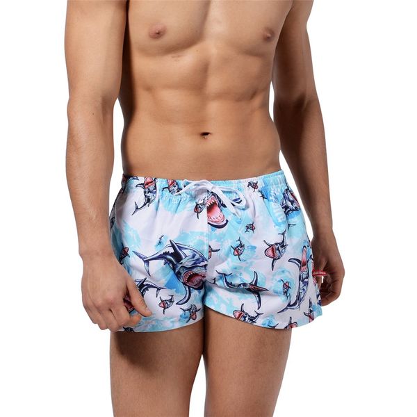 

fashion men breathable trunks pants beach print running swimming underwear 2019 men brief sunga trunks