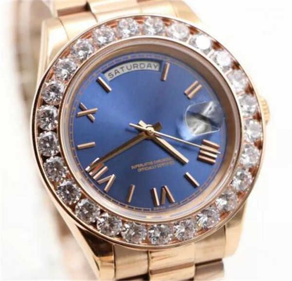 

2019 luxury watches brand gold president day-date diamonds watch men stainless mother of pearl dial diamond bezel automatic wristwatch, Slivery;brown
