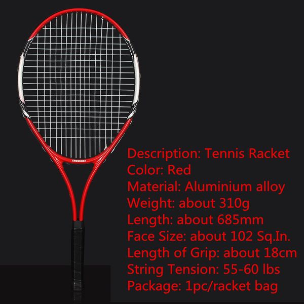 

1 pcs popular training tennis racket aluminum alloy racquet with bag for men and women new beginners with carry bag