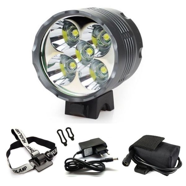 

wasafire lantern 5*xml-t6 bicycle light headlight 7000 lumen led bike light lamp headlamp + 8.4v charger + 9600mah battery pack