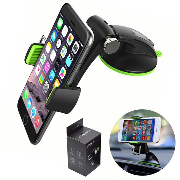 

Universal 360 Degree Car Phone Holder Air Vent Mount Stand Suction Cup In Car Mobile Phone Stand Holder with Retail package High Quality