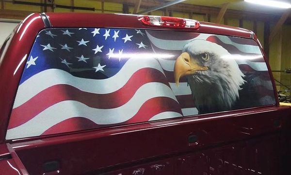 

car eagle flag stars rear window graphic decal tint sticker truck suv ute