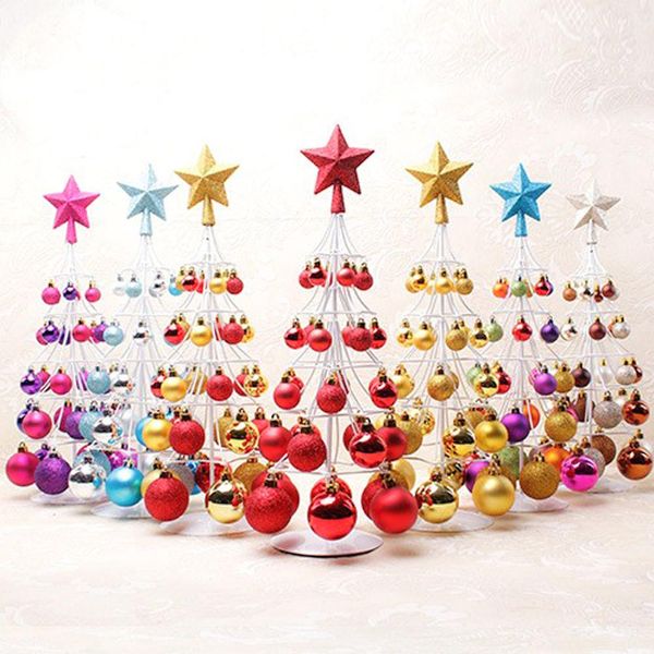 

christmas tree decoration miniature christmas ball tower tree star decorations for home party gift bolas