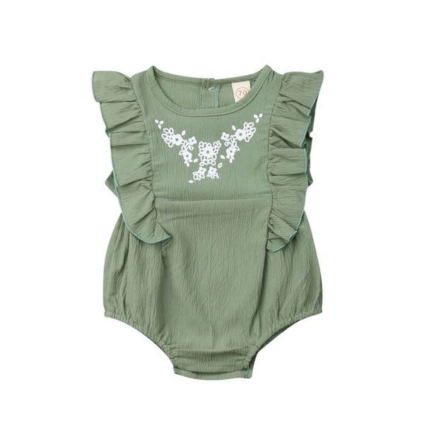 

Newborn Infant Baby Girl Summer Ruffle Floral Sleeveless Bodysuit Jumpsuit Toddler Girls One Piece Playsuit Sunsuit 0-24M