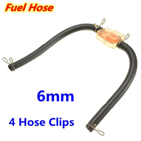 

6mm fuel pipe hose filter with 4 clips for most motorcycle motorbike scooter