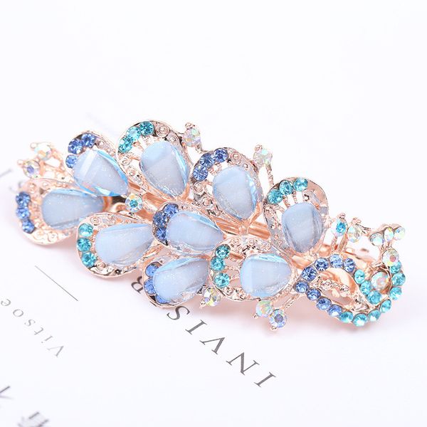 

haimekang fashion women's crystal peacock hairpin vintage rhinestone hair pin barrette hair clip styling accessories