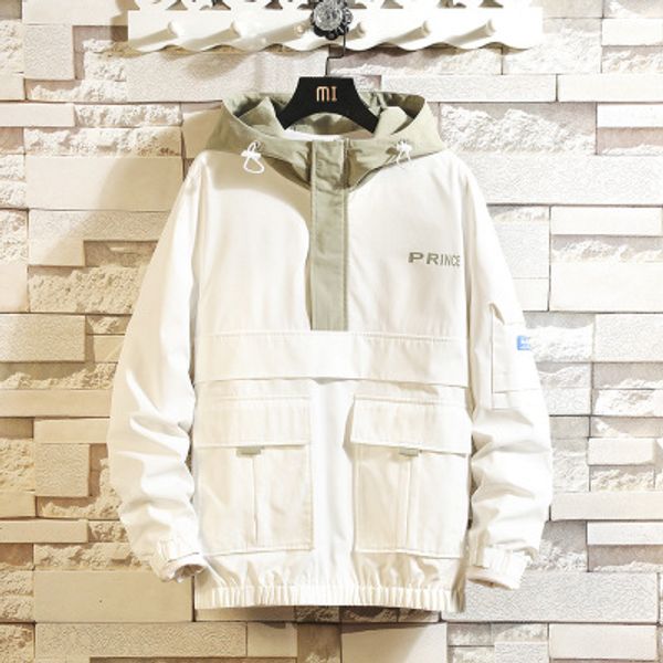 

mens brand jackets mens new hip hop jacket trendy workwear youth hooded multi-pocket loose coat boy solid color casual jackets 2020 sale, Black;brown