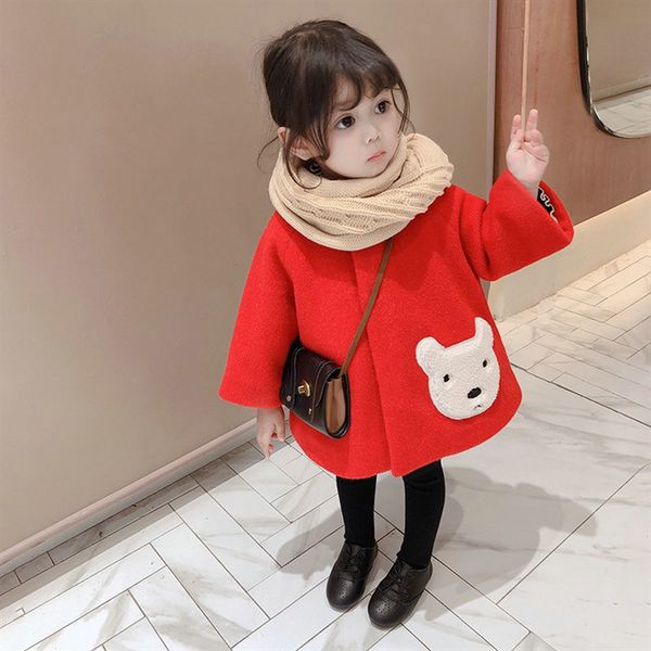 

mihkalev red color baby girl wool coat for kids clothes girls autumn winter jackets and coats children clothing outerwear, Blue;gray