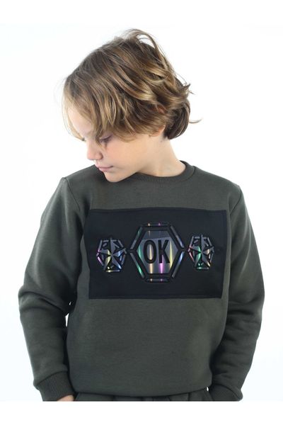 

khaki winterisation male child sweatshirt