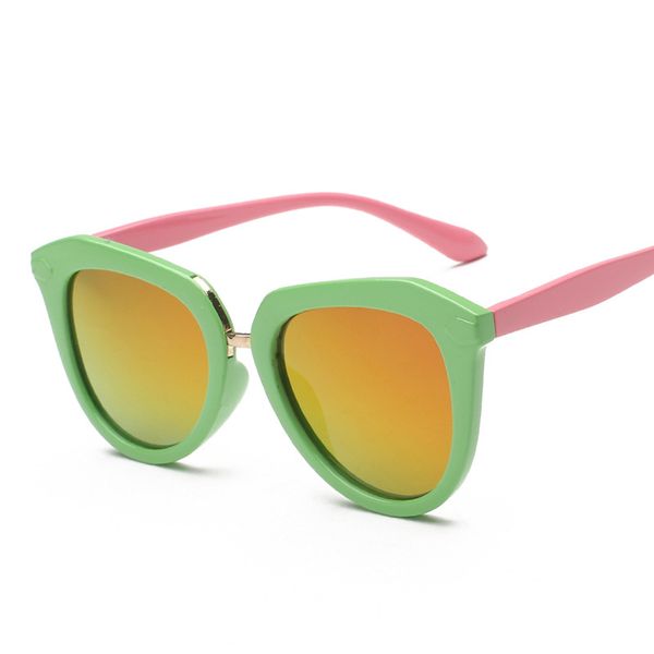 

korean version of the 2019 new children's sunglasses irregular glare color retro sunglasses children's eye protection, White;black