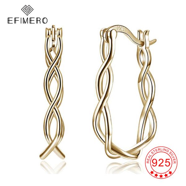 

twist hoop earring solid 925 sterling silver infinity love earrings hoops high polished jewelry for girlfriend wife mom mum, Golden