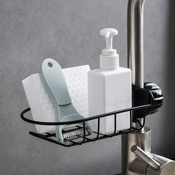 

sponge faucet shelf useful drain soap cloth organizer sink 1pc holder kitchen rack storage bathroom shelves