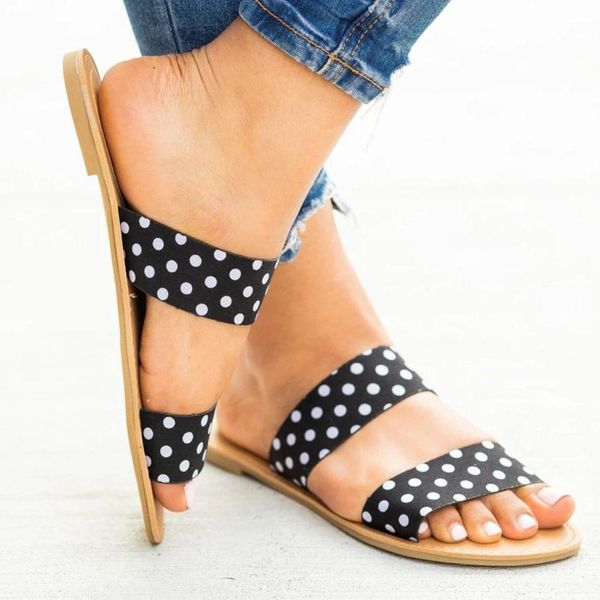 

slippers for women's summer casual plaid printed shoes comfortable peep toe flip-flops beach shoes roman style slippers#0413, Black