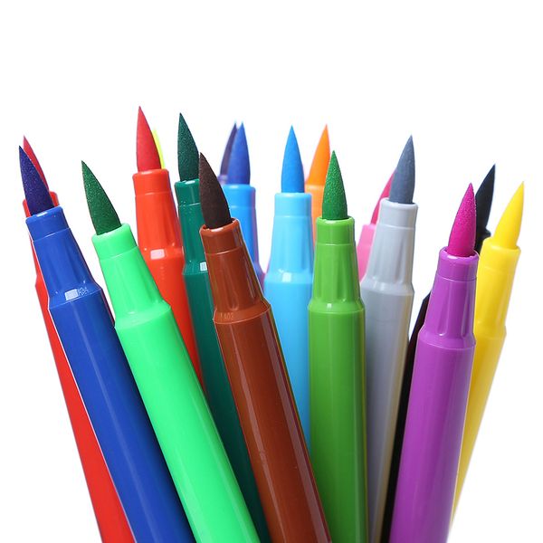 

washed colored pencil soft pen watercolor set 12/18/24/36 color children's drawing graffiti pens kawaii multi function penstatio, Black;red