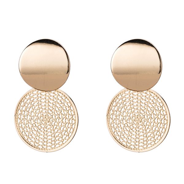 

fashion jewelry 2019 selling curved copper earrings hollow metal circular earings statement earring for girls gift for woman, Golden;silver