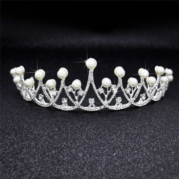 

korean women pearl diamond bride crown headbands decoration wedding bridal party