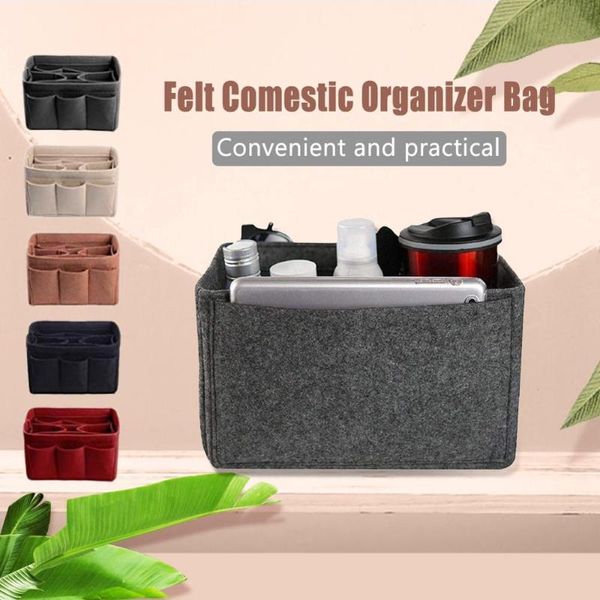 

fashion 12 pockets 3 sizes purse organizer insert makeup handbag felt bag organizer bag shaper for tote storage