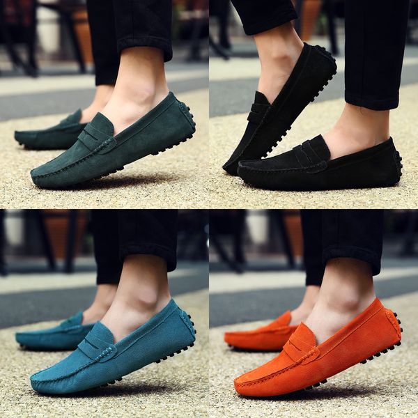 

qwedf brand fashion style soft moccasins men loafers genuine leather shoes men flats gommino driving shoes mc-103, Black