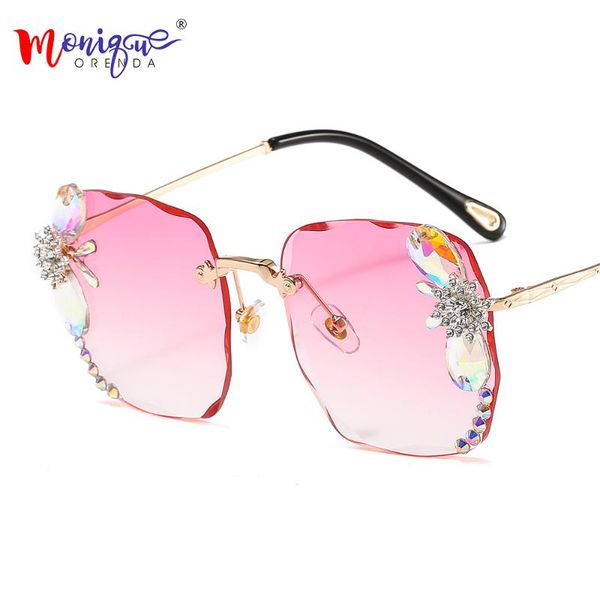 

diamond rhinestone sunglasses women oversized frame square sun glasses vintage trimming bling shades eyewear uv400, White;black