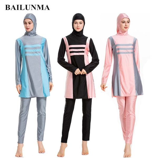 

bailunma burkinis muslim swimwear women modest swimsuit islamic swim wear long sleeve full cover costume swimming suit for women