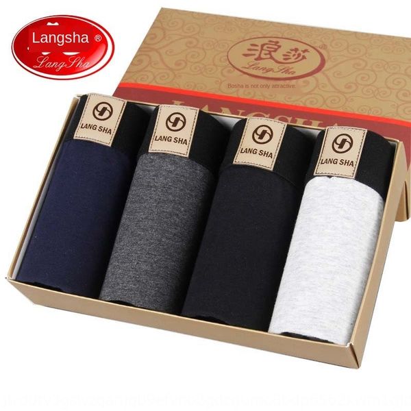 

langsha men's underwear underwear and shorts boxer pants pure cotton breathable business young students comfortable shorts, Black;white