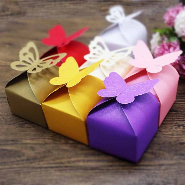 

20pcs 2019 новых свободная перевозки груза wedding любимого подарок конфета коробка 7 цвет для бабочки образных конфет box малого размером 6