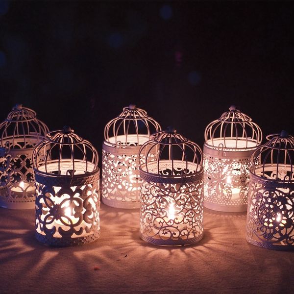 

hollow holder candlestick tealight hanging lantern bird cage vintage wrought new