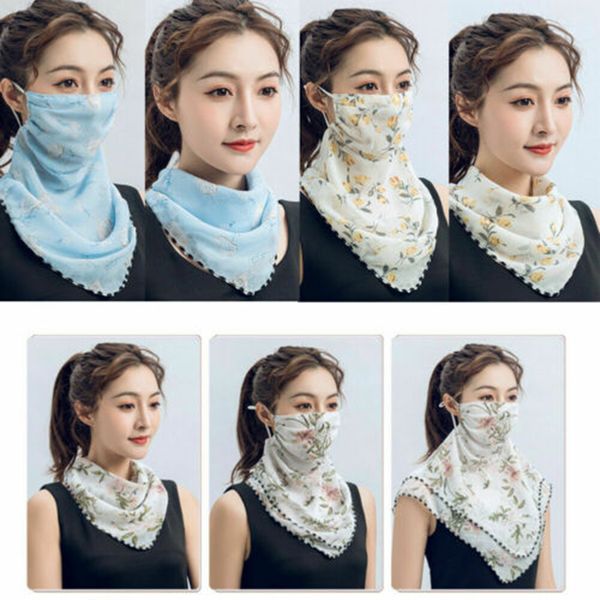 

mask half face multifunctional dhl scarf face masks chiffon handkerchief outdoor windproof shipping sunshade dust-proof women silk ngldj, White;black