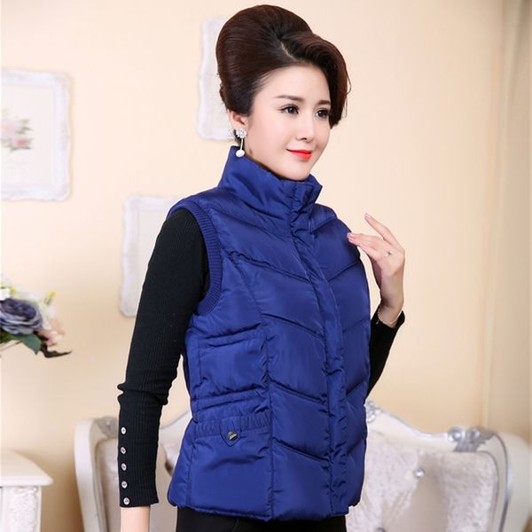 

cotton vest women autumn winter large size down cotton vest short paragraph standing collar thick parkas outerwear mother, Black;white
