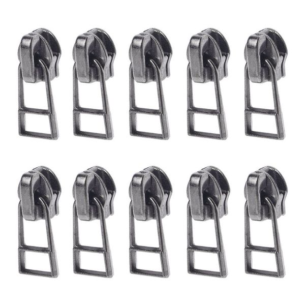 

10pcs/set 10mm glitter gun black universal metal diy fix zipper puller repair kit replacement slider hollow fastenings sewing