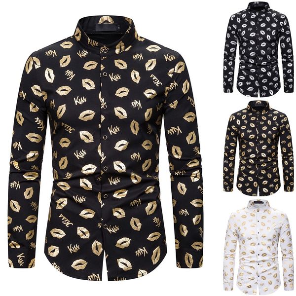 

shirts slim fit men's turn-down long sleeve shirt gentleman printing wedding men dress camisas de homem camisa masculina, White;black