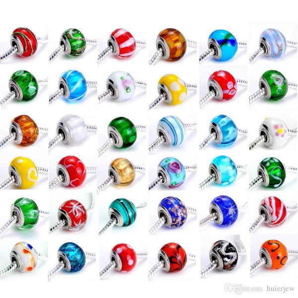 

bead charms for bracelet acrylic silver plated cord big hole loose bead fit bracelet & bangle charms beads, Black