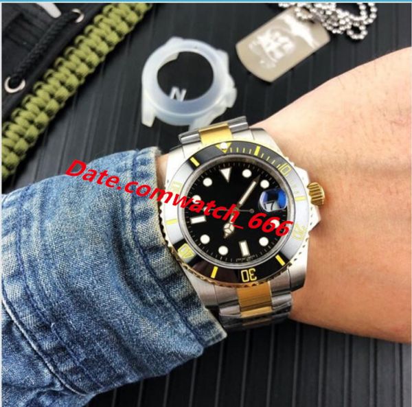 

2 Style V7 Version 2813 Movement Two-Tone Black Ceramic Bezel 40mm Sapphire Luminous Automatic Mens Watch Fashion Watches