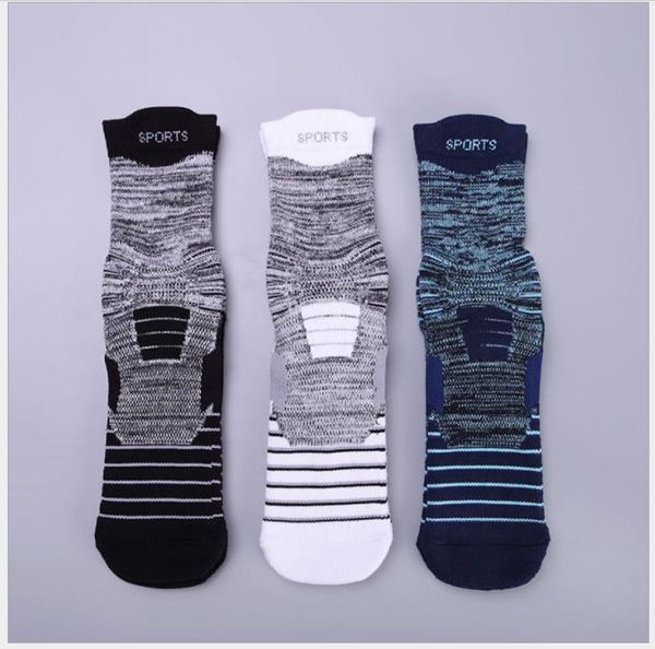 

elite basketball socks men's socks thickened towel bottom sweat absorbing, sweat absorbing, sweat absorbing and deodorizing sports sock, Black