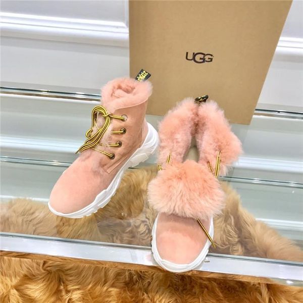 

new winter sheepskin and fur tide shoes, fashionable wild snow boots, womenss short tube, thick bottom, increased velvet, warm cotton shoes1, Black