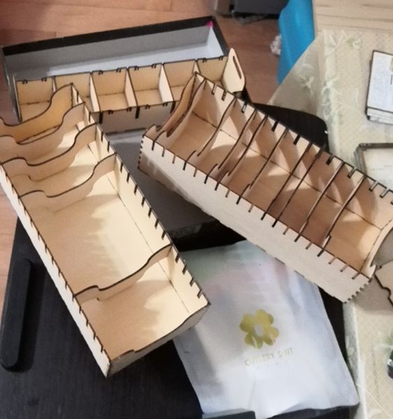 

organizer receiving broken token box wooden case compact storage box store cards for arkham horror:the card game table games