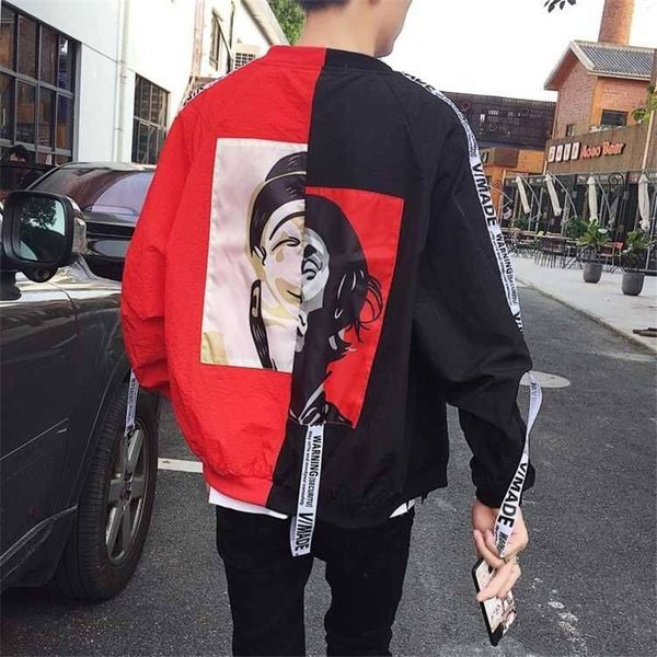 

autumn jacket patchwork hoodie sweatshirts zipper hip hop hoodie funny high street streetwear clothing japan cool male, Black