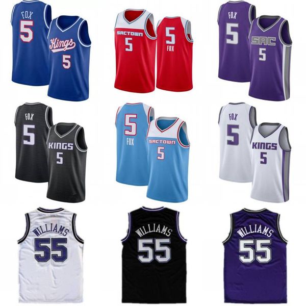 

5 de'aaron fox city basketball jersey de aaron fox ncaa mens white chocolate jason 55 williams retro basketball shirt, Black;red