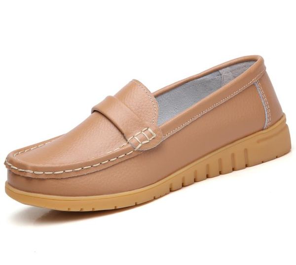 

shoes women flats casual shoes leather 1025, Black