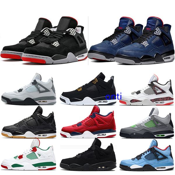 

designer 4 new bred 4s mens basketball shoes what the cool grey white cement royalty men sports sneakers size 40-47 drop shipping, Black