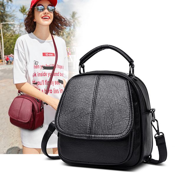 

multi-functional backpack women's new style fashion mini shoulder women's bag triple use small backpack