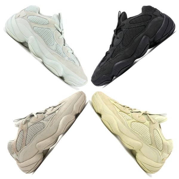 

2019 kanye west 500 men women running shoes black salt super moon yellow designer shoes desert rat 500 sport sneakers with box
