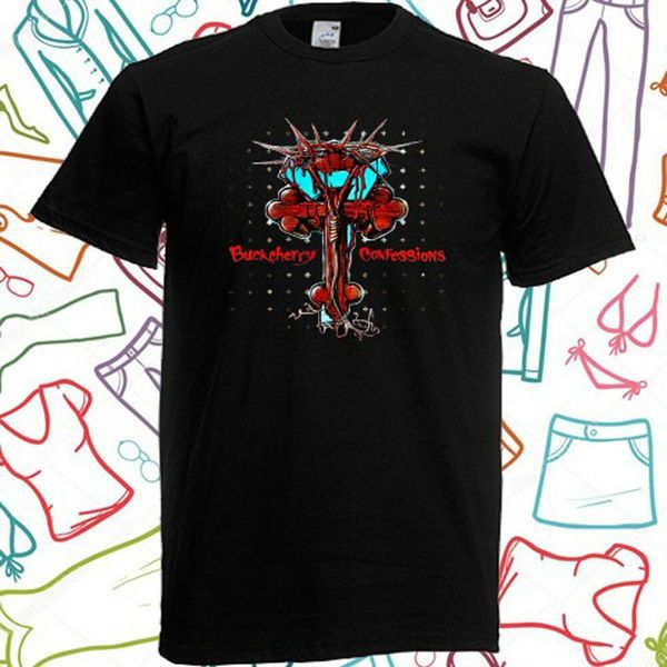

buckcherry confessions rock band mens black t-shirt size s to 3xl, White;black