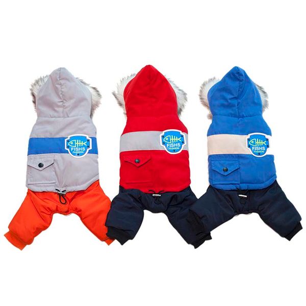 

одежда для домашних животных осень зима четыре фута мягкая хлопчатобумажная одежда с пушистым воротником для маленьких и средних собак