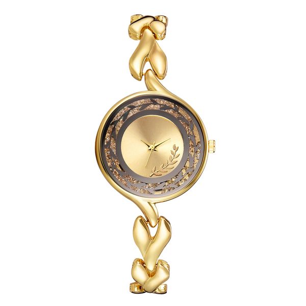 

luxury gold watches womens ladies bracelet classic quartz clock fashion stainless steel creative wrist watch dress watches gift, Slivery;brown