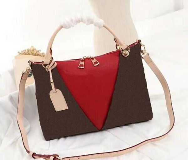 

classic handbag flowers letters v shape shoulder bags genuine leather women clutch messenger bag crossbody purse shopping tote