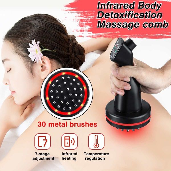 BIO microcorrente Massagem de desintoxicação corporal infravermelho Meridian Acupuntura eletrônica Warm Brush slim Device Promover Blood Relax LY191203