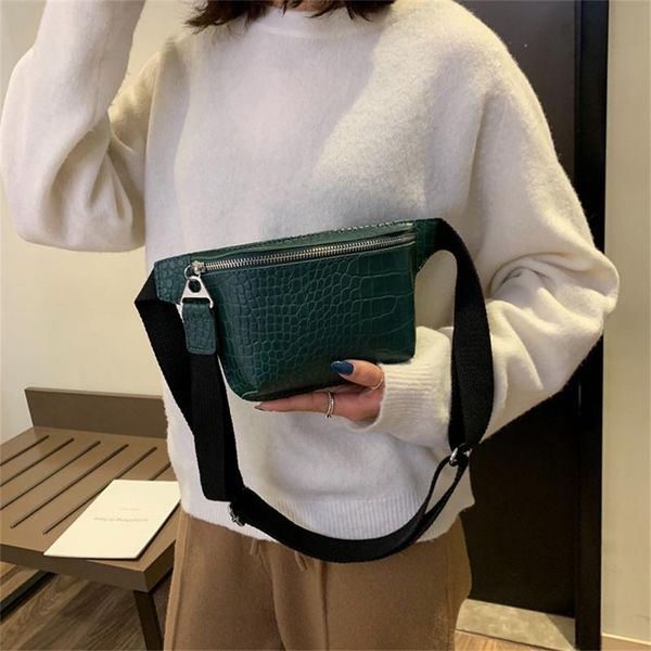 

jin mantang belt bag pu leather belt bag fashion ladies mobile phone casual black chest female shoulder